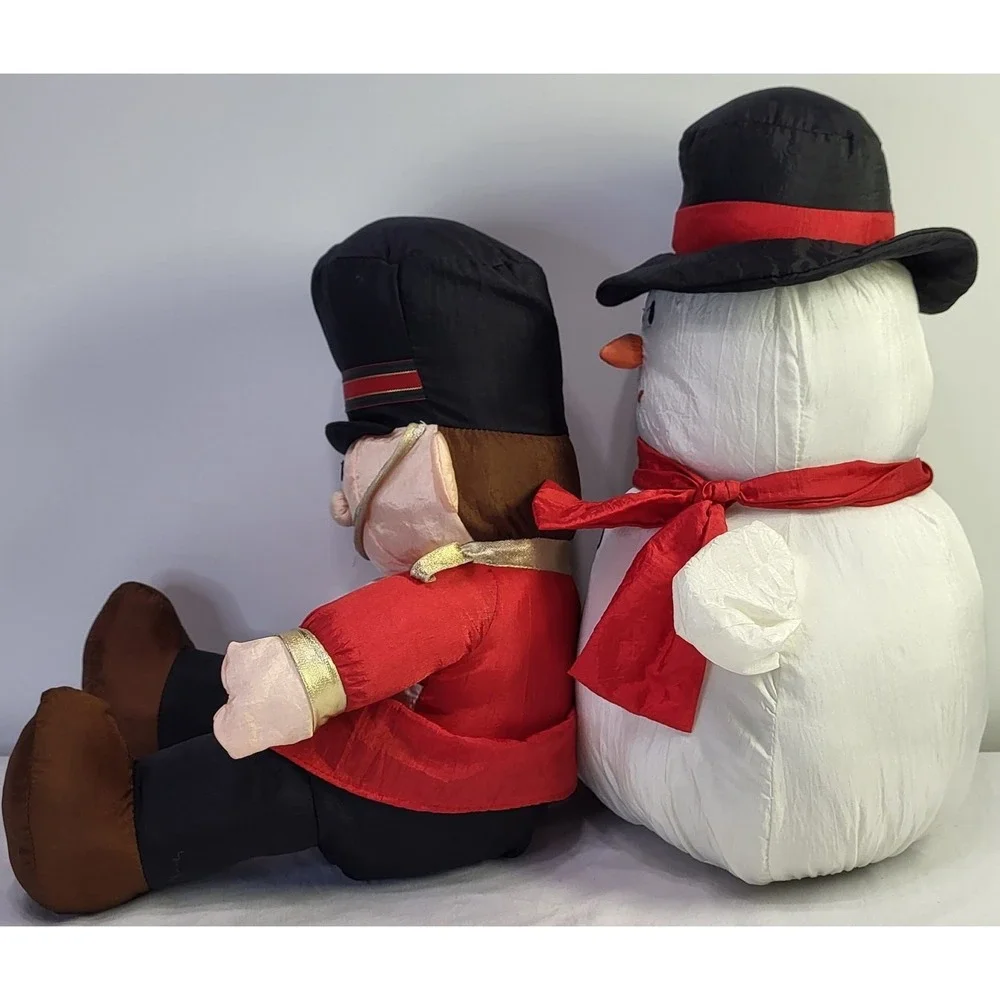 International Silver Nylon Parachute Christmas Snowman & Soldier Plush Set 18